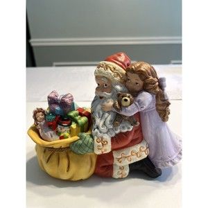 Christmas Santa with Toys Retired Tealight Candle Holder PartyLite #P8569